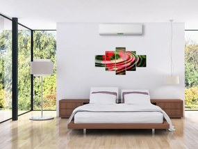 Abstrakcyjny obraz - kwiaty w falach (125x70 cm)