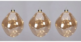 Zestaw świątecznych ozdób LED Organic ball 3 szt.,złote