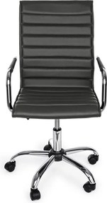 Ciemnoszare krzesło biurowe z imitacji skóry Perth – Yes Everyday