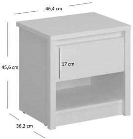 Biała szafka nocna z szufladą D0-P23