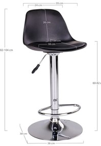 Czarne hokery obrotowe zestaw 2 szt. 82 cm Trondheim – House Nordic