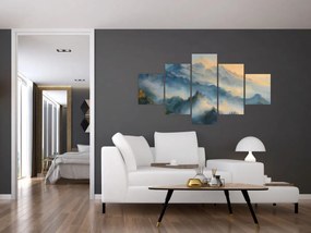 Obraz - Malowany górski krajobraz (125x70 cm)