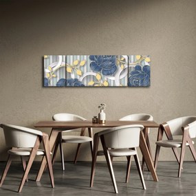 Obraz - róże i koła (170x50 cm)