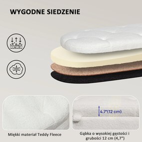 HOMCOM Ławka pikowana z miejscem do przechowywania, pokrywą i metalowymi nogami do salonu, sypialni, przedpokoju, Biała