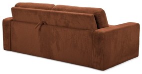 Sztruksowa rozkładana sofa w kolorze terakoty 195 cm Nona – Makamii