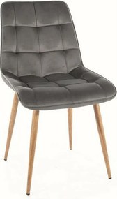 Krzesło tapicerowane CHIC D VELVET szare