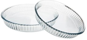 Dwie okrągłe formy do pieczenia ciast - szklane, 32, 26 cm