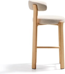 Beżowy/w jasnym naturalnym kolorze hoker z litego drewna jesionowego (wysokość siedziska 75 cm) Granite – Kave Home