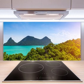 Panel Szklany do Kuchni Szczyty Gór nad Zatoką