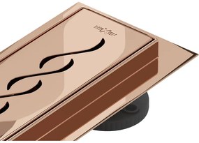 Mexen Flat M18 odpływ liniowy 60 cm, różowe złoto - 1623060-15