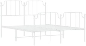 Industrialne białe łóżko metalowe z zagłówkiem 120x200 cm - Barold