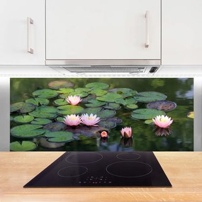 Panel Szklany Subtelna Lilia na Wodzie