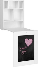 Białe składane biurko ścienne z tablicą F9-B91