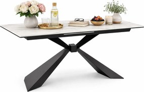 Biały rozkładany stół z blatem imitującym marmur R1-M06