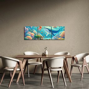 Obraz - Świat pod wodą (z zegarem) (90x30 cm)