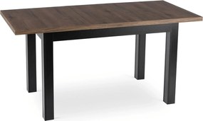 Loftowy stół rozkładany Skubi 120-160 cm, orzech/czarny