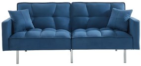 Kanapa 3-osobowa z funkcją spania rozkładana z tkaniny MINEY - Kolor niebieski