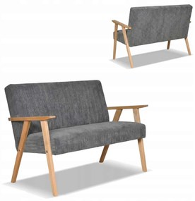 Sofa w stylu PRL retro vintage SOLER Family Meble grafitowy sztruks Anafi