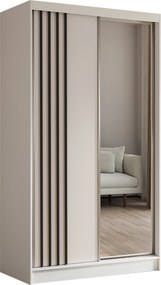 Szafa NELVIA - Biały / Lamele Czarne / Bez szuflad / 120 cm