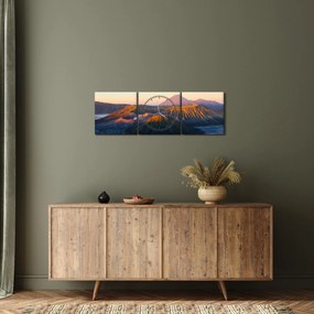 Obraz góry Bromo w Indonezji (z zegarem) (90x30 cm)