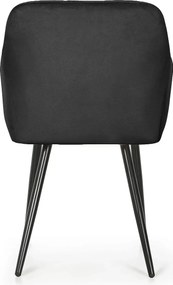 Zestaw 2 czarnych krzeseł tapicerowanych G0-L91