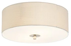 Rustykalna lampa sufitowa biała/kremowa 30 cm - Drum Jute Nowoczesny Oswietlenie wewnetrzne