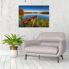 Obraz na szkle czerwonej kropki (70x50 cm)