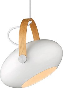 Halo Design 734337 - Lampa wisząca na lince DC 1xE27/40W/230V śr. 26 cm biały/dąb