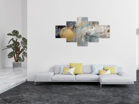 Obraz - Abstrakcja ze złotą kulą (125x70 cm)