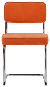Pomarańczowe sztruksowe krzesło Rupert – Unique Furniture