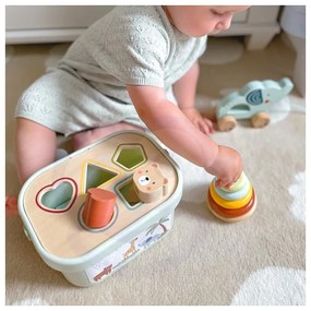 Woopie green pudełko sorter box 3w1 klocki piramidka słonik fsc