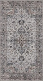 Dywan vintage INKA Klasyczny Medalion z Efektem Postarzenia Beżowo-Szary 80 cm x 150 cm