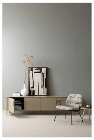 Beżowy fotel z tkaniny szenilowej Aure – WOOOD