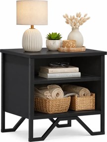 Czarna szafka nocna w stylu loft A9-R58