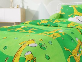 PrzytulneMieszkanie.pl PrzytulneMieszkanie.pl Pościel bawełniana ŻYRAFA zielona