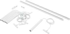 Nowoczesny system oświetlenia szynowego Slimline Keno z 6 białymi lampami wiszącymi 1-fazowymi