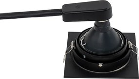 Nowoczesny reflektor wpuszczany czarny regulowany - Chuck 70