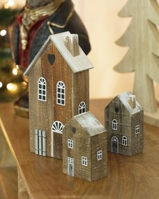 Dekoracja Snow House 12cm dark brown