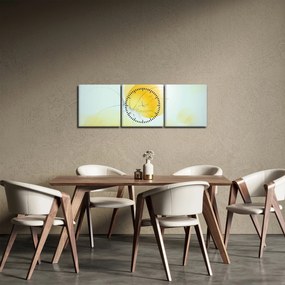 Obraz - Żółty motyl (z zegarem) (90x30 cm)