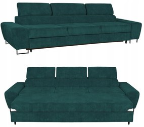 Sofa kanapa 3 os rozkładana z f. spania Savio Family meble zielony sztruks