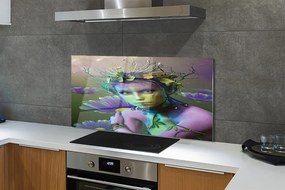 Szkło do Kuchni na Ścianę Elfia Pani wśród Kwiatów