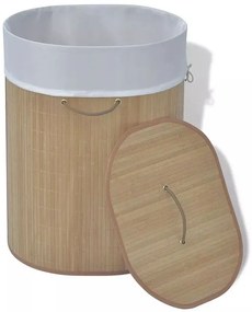Owalny bambusowy kosz na pranie T1-T70
