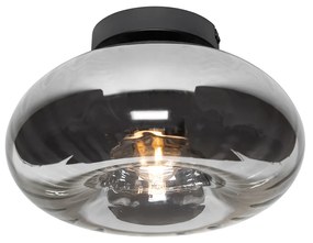 Lampa sufitowa art deco czarna z przydymionym szkłem - Ayesha ArtDeco Oswietlenie wewnetrzne