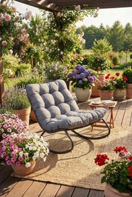 Bujany fotel ogrodowy z poduszką C2-E09