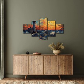 Obraz - Latarnia morska w falach (125x70 cm)
