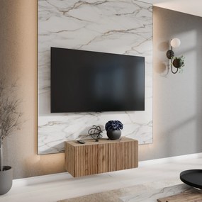 Szafka RTV wisząca VAREN 100 cm do Salonu pod Telewizor - Dąb artisan