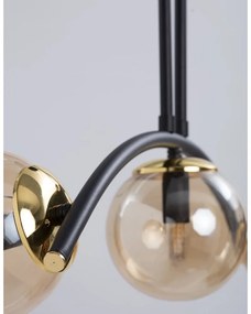 Żółto-czarna lampa sufitowa ze szklanym kloszem ø 15 cm Yay – Squid Lighting