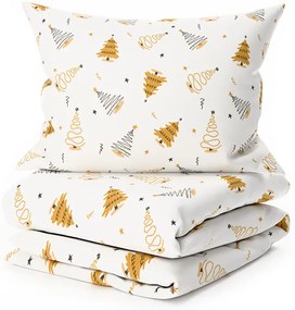 PrzytulneMieszkanie.pl PrzytulneMieszkanie.pl Bawełniana pościel FROST & GOLD biała Rozmiar pościeli: 70 x 90 cm | 140 x 200 cm