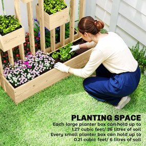 Outsunny Podwyższona grządka z kratownicą, drewniana skrzynia na rośliny, 90 x 45 x 170 cm | Aosom PL