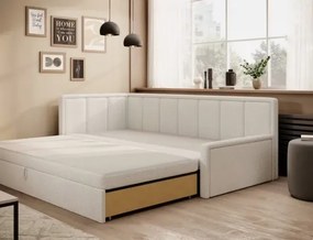 Sofa rozkładana z funkcją spania FULGEO kremowa lewa ELTAP